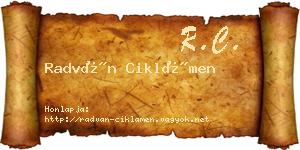 Radván Ciklámen névjegykártya